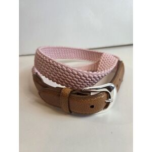 Brighton Pink Medium braided‎ belt with Leather  Crafted Macrame 860387